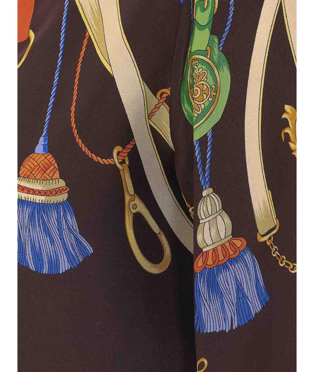 ETRO Коричневая шелковая рубашка, фото 3