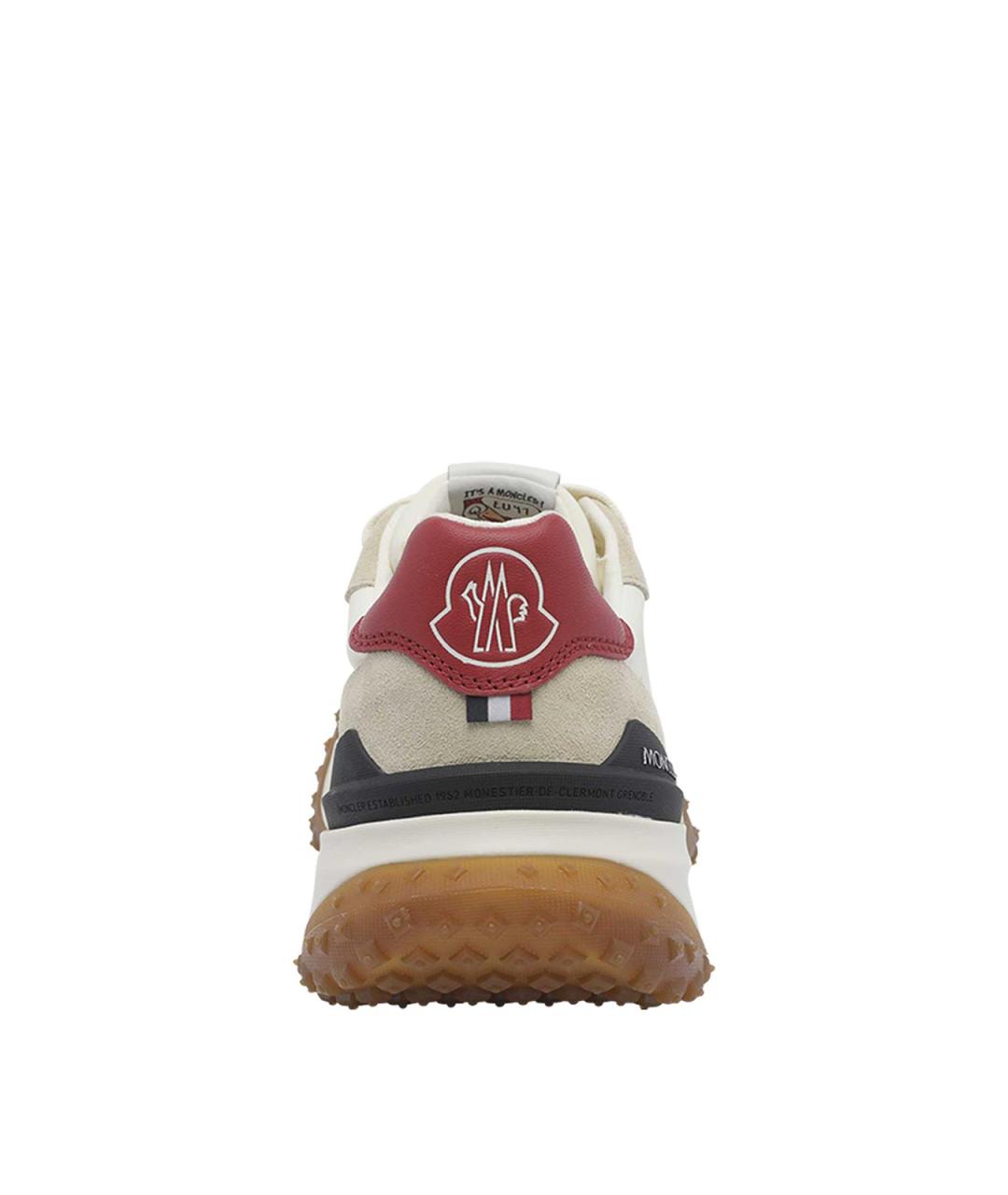 MONCLER Бежевые замшевые низкие кроссовки / кеды, фото 4