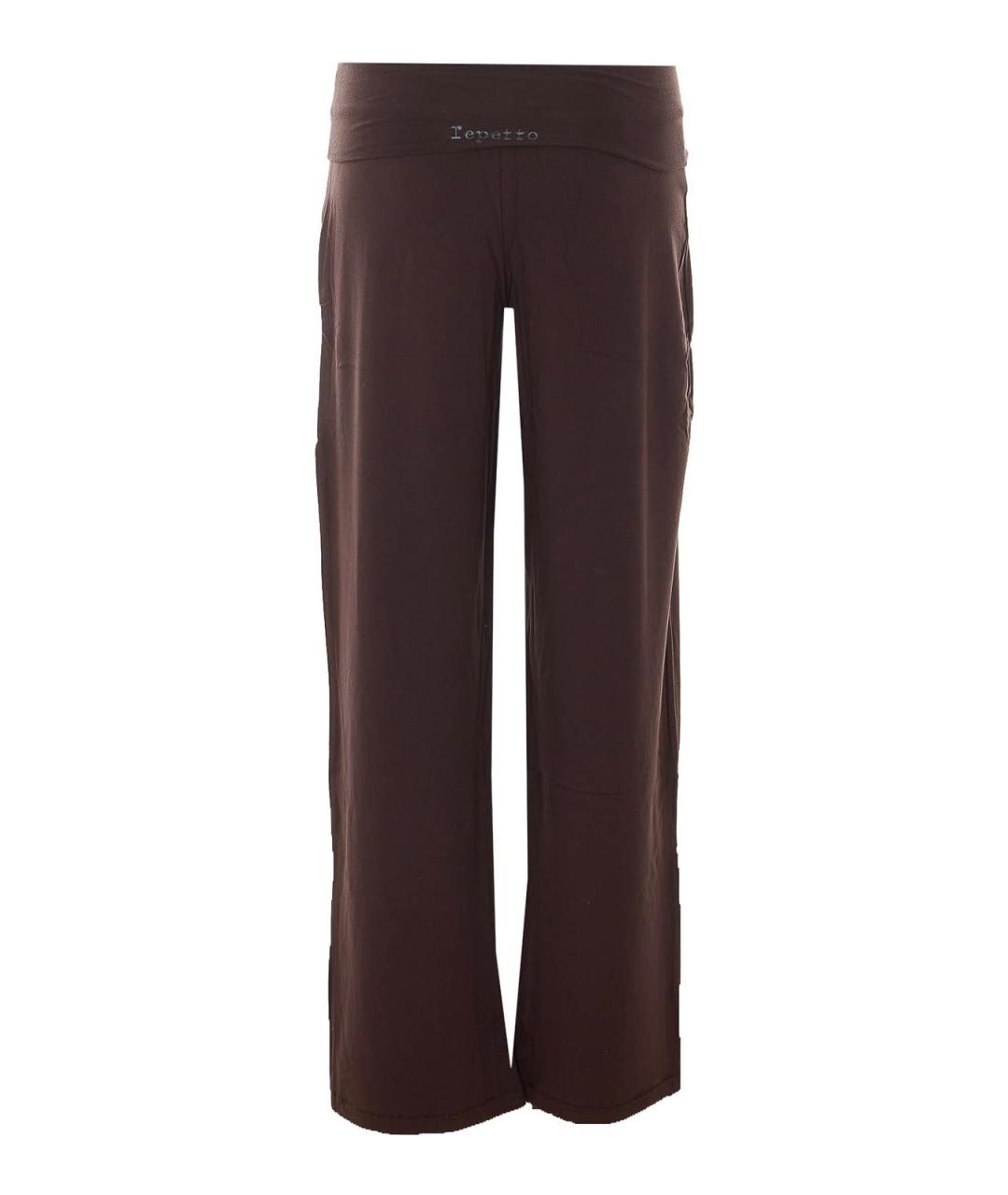 REPETTO Коричневые вискозные прямые брюки, фото 2