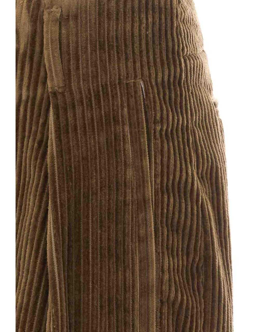 ETRO Коричневые хлопковые прямые брюки, фото 3
