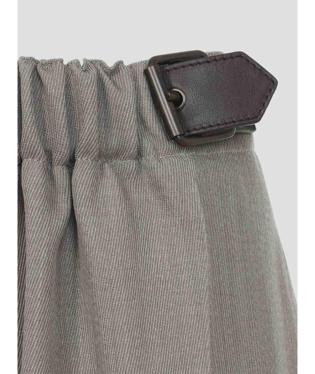 LOEWE Бежевые кожаные брюки широкие, фото 4