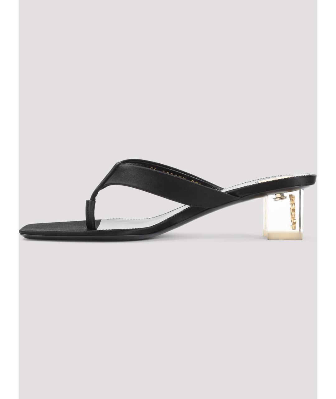 SAINT LAURENT Черные текстильные мюли, фото 2