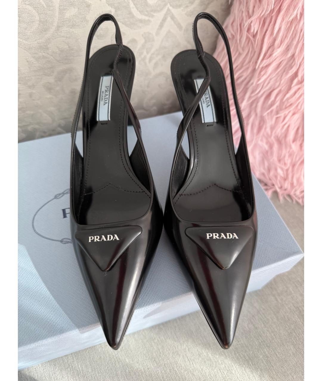 PRADA Черные кожаные туфли, фото 2