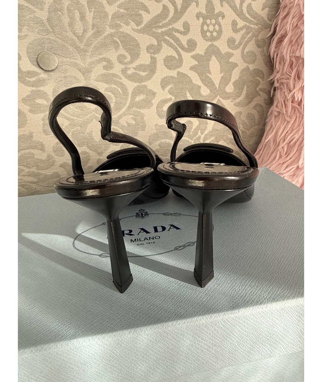 PRADA Черные кожаные туфли, фото 3