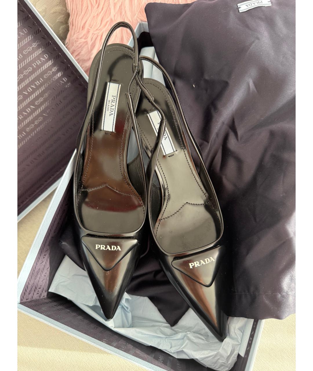 PRADA Черные кожаные туфли, фото 7