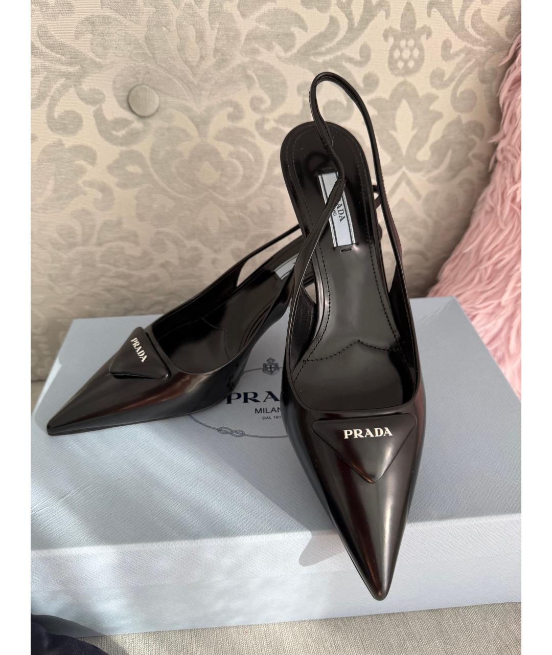 PRADA Черные кожаные туфли, фото 4