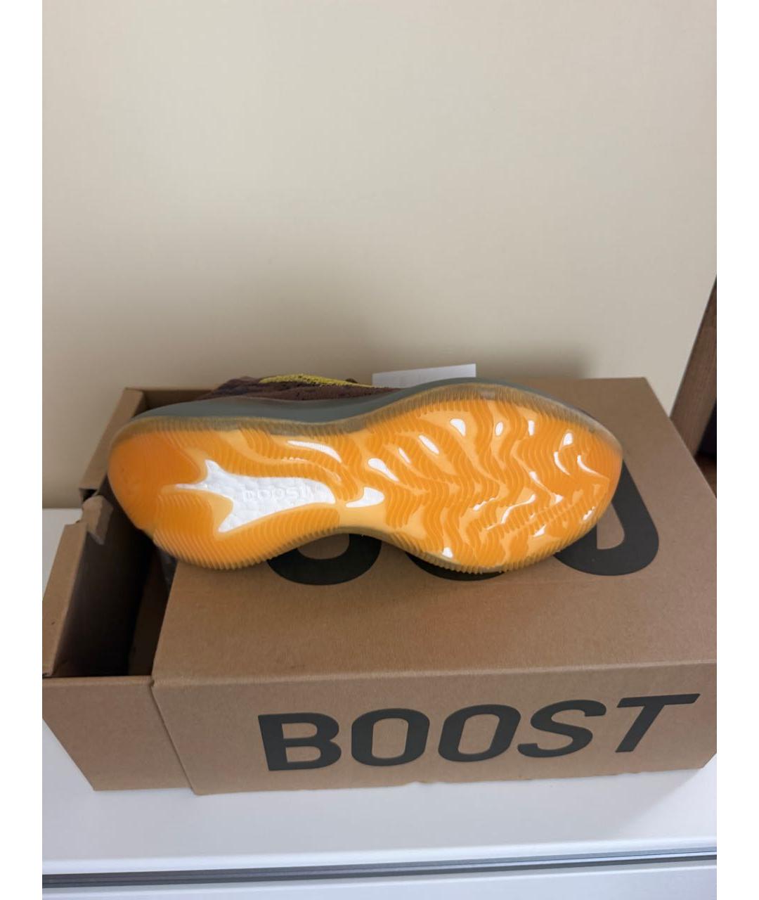 ADIDAS YEEZY Коричневые текстильные низкие кроссовки / кеды, фото 4