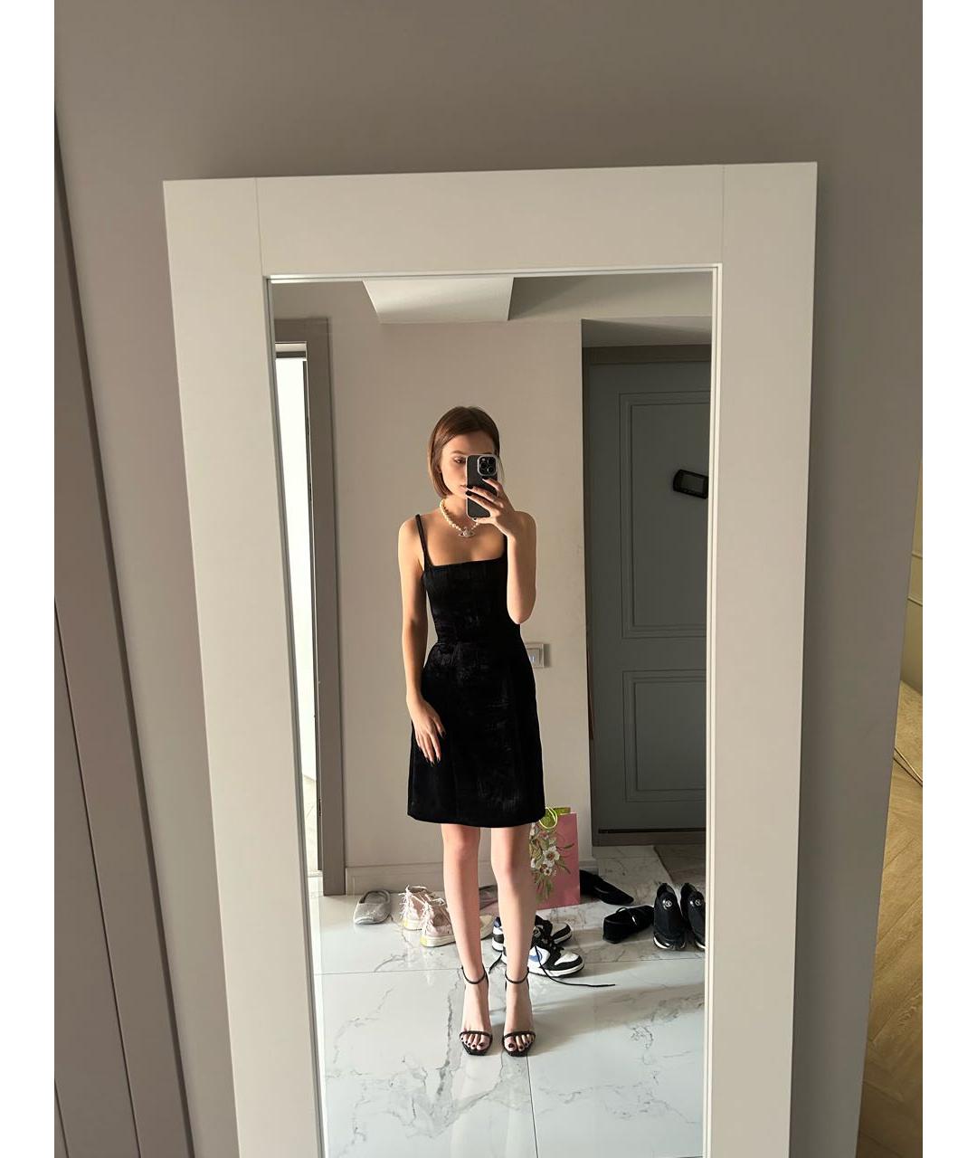MIU MIU Черное велюровое коктейльное платье, фото 4