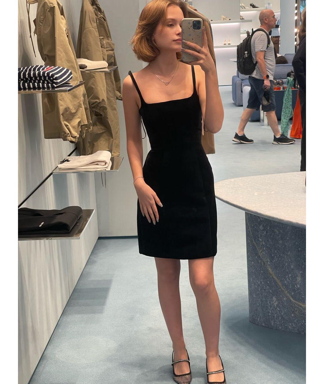 MIU MIU Черное велюровое коктейльное платье, фото 3