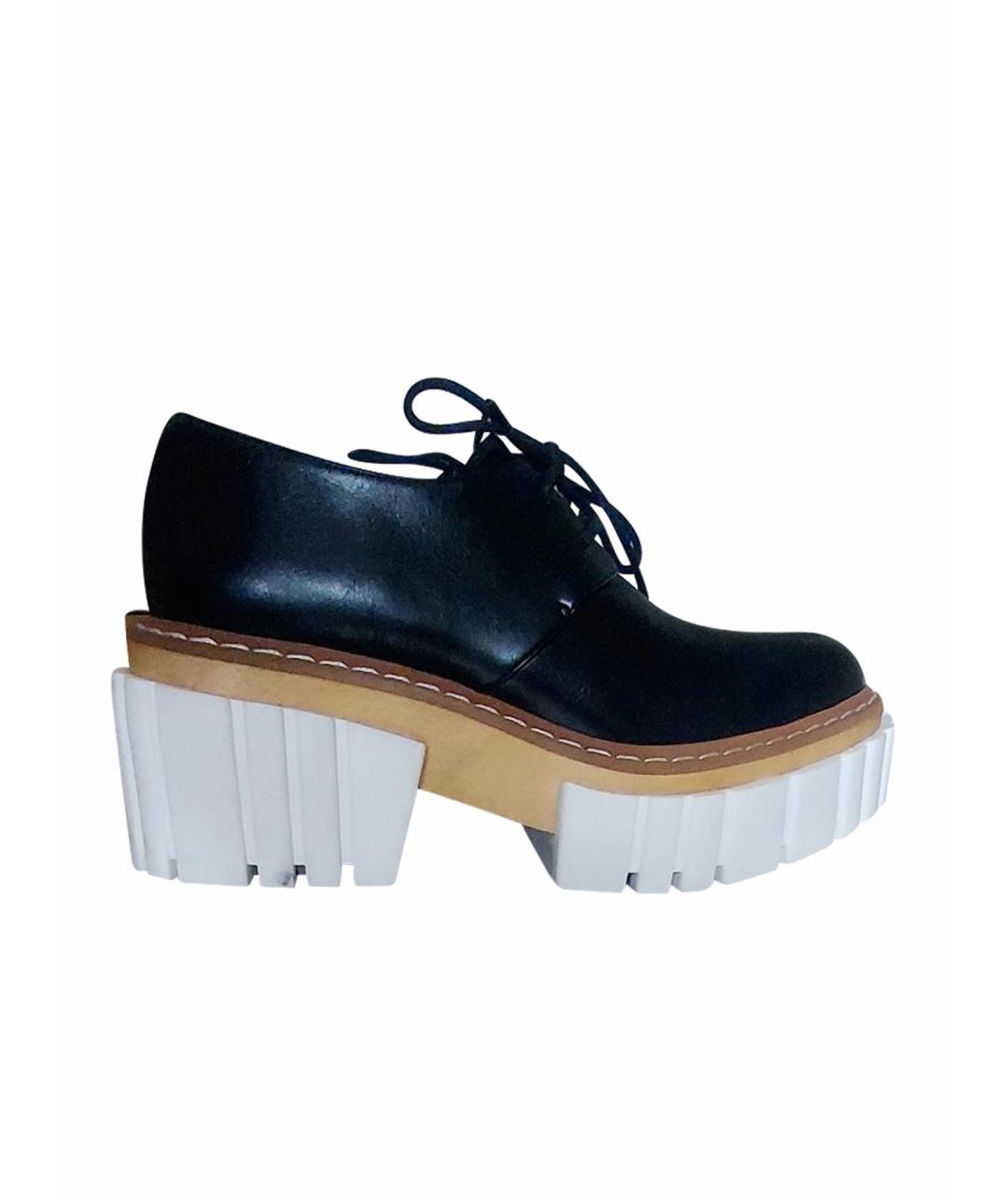 STELLA MCCARTNEY Черные кожаные брогги и оксфорды, фото 1