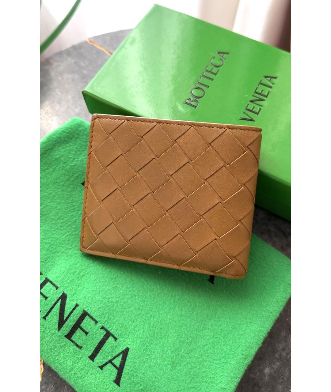 BOTTEGA VENETA Коричневый кожаный кошелек, фото 3