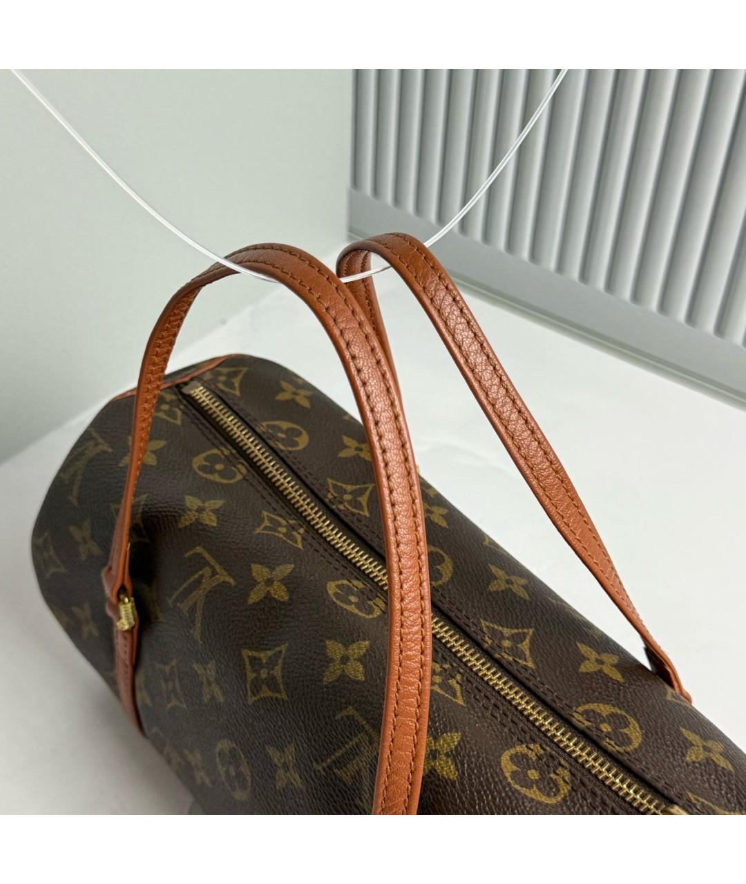 LOUIS VUITTON Коричневая сумка с короткими ручками из канвы, фото 3