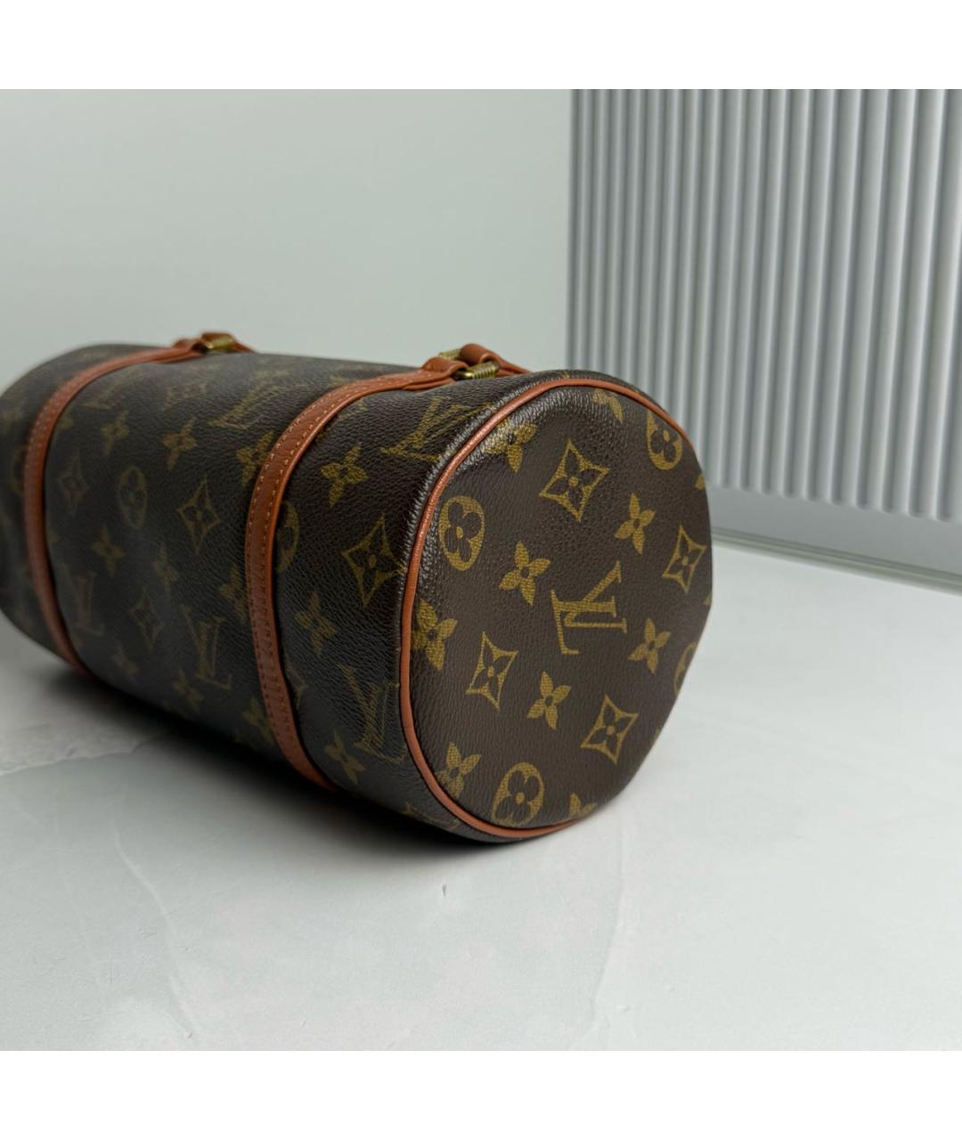 LOUIS VUITTON Коричневая сумка с короткими ручками из канвы, фото 7