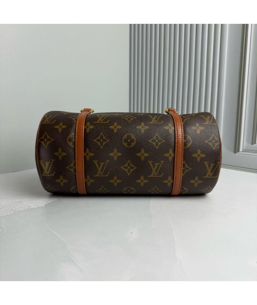 LOUIS VUITTON Коричневая сумка с короткими ручками из канвы, фото 5