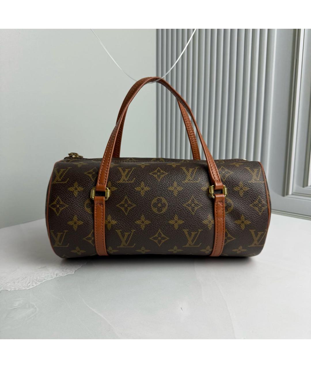 LOUIS VUITTON Коричневая сумка с короткими ручками из канвы, фото 9