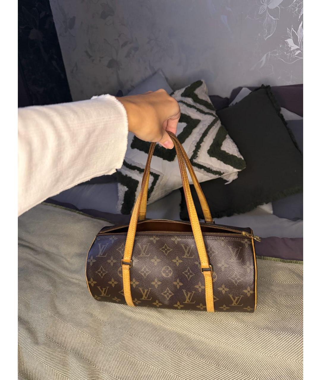 LOUIS VUITTON Коричневая сумка с короткими ручками из канвы, фото 3