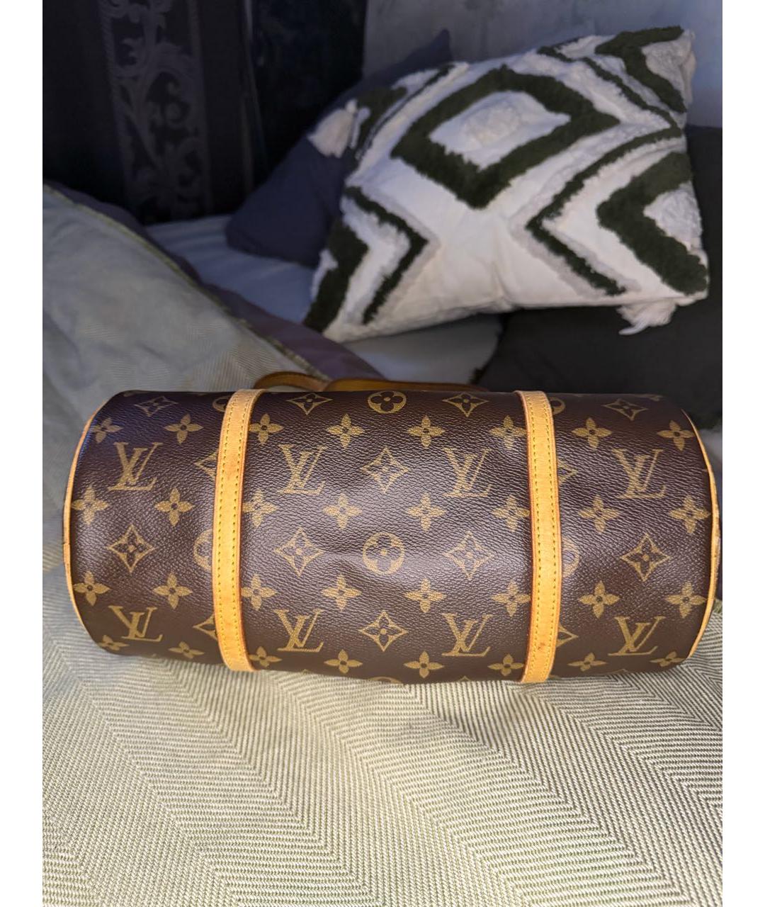 LOUIS VUITTON Коричневая сумка с короткими ручками из канвы, фото 4