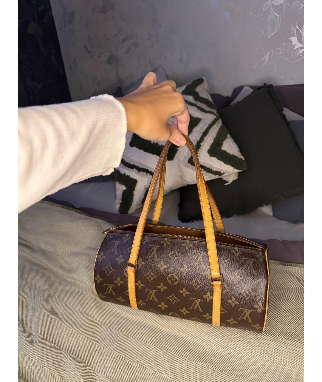 LOUIS VUITTON Коричневая сумка с короткими ручками из канвы, фото 2