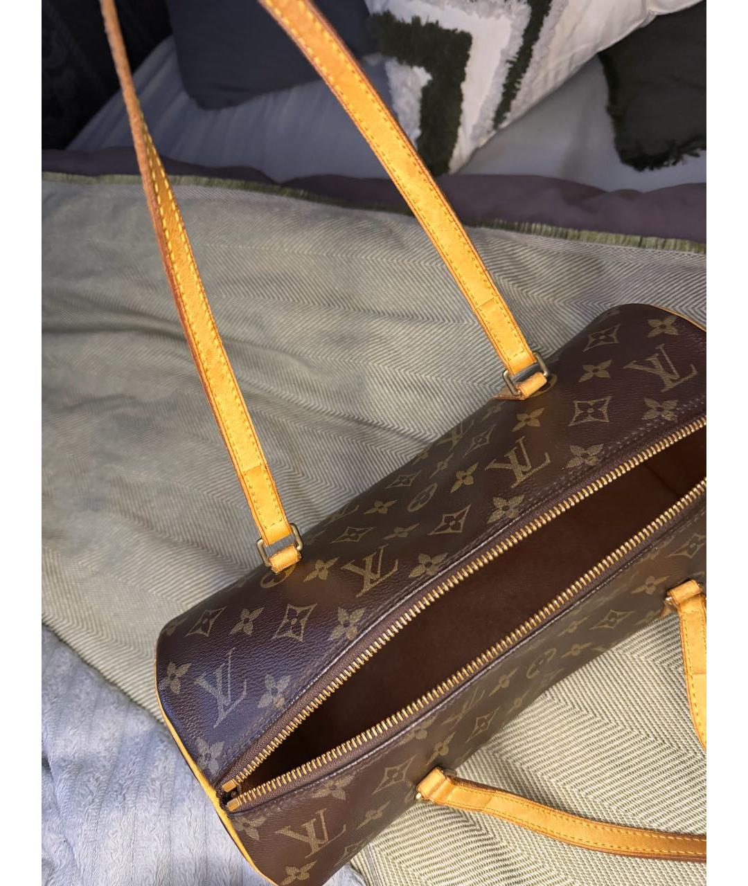 LOUIS VUITTON Коричневая сумка с короткими ручками из канвы, фото 5