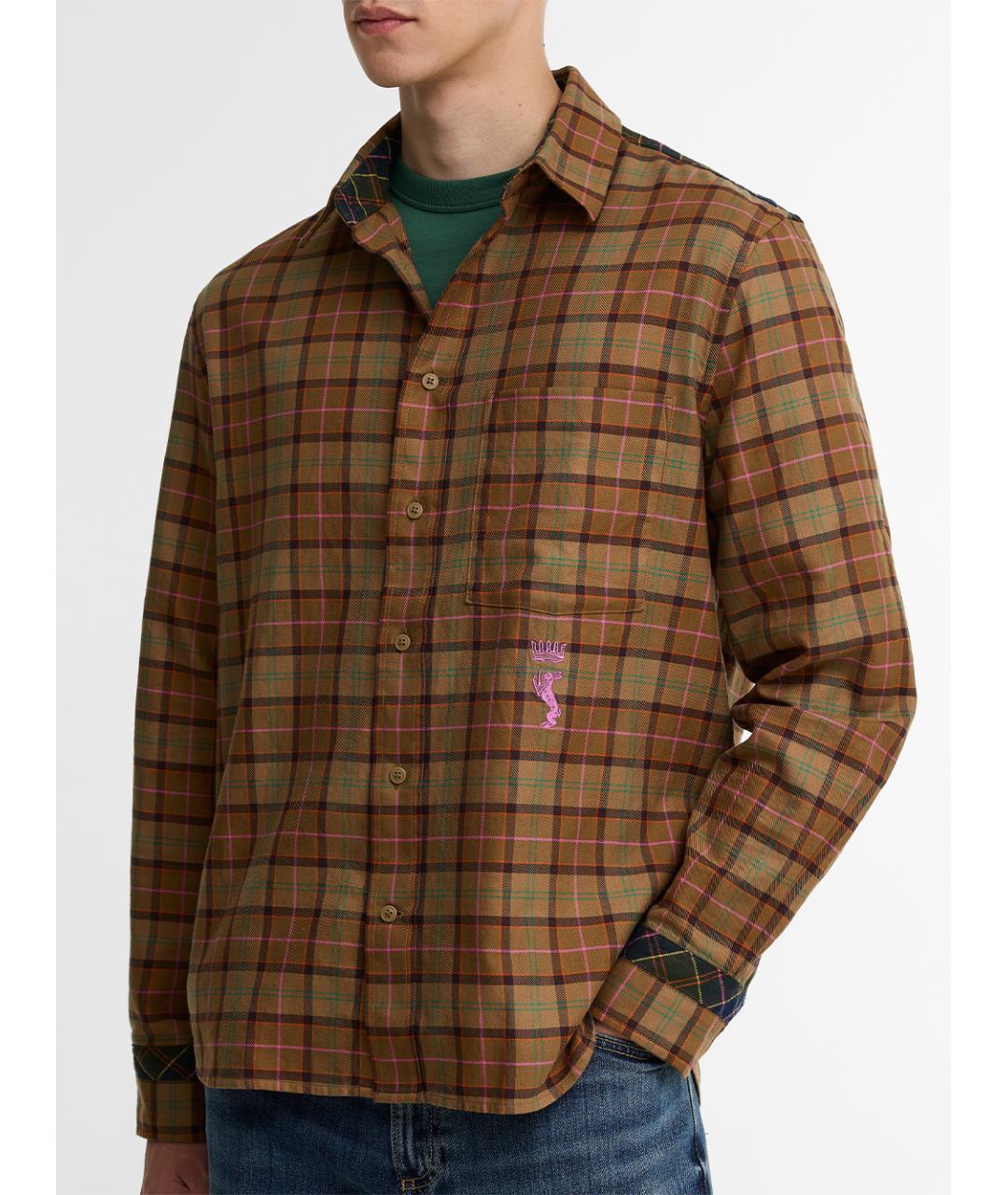 BARBOUR Коричневая хлопковая кэжуал рубашка, фото 5