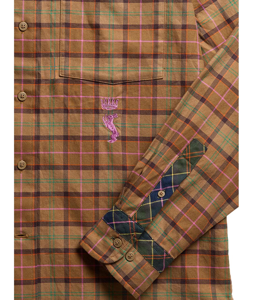 BARBOUR Коричневая хлопковая кэжуал рубашка, фото 7