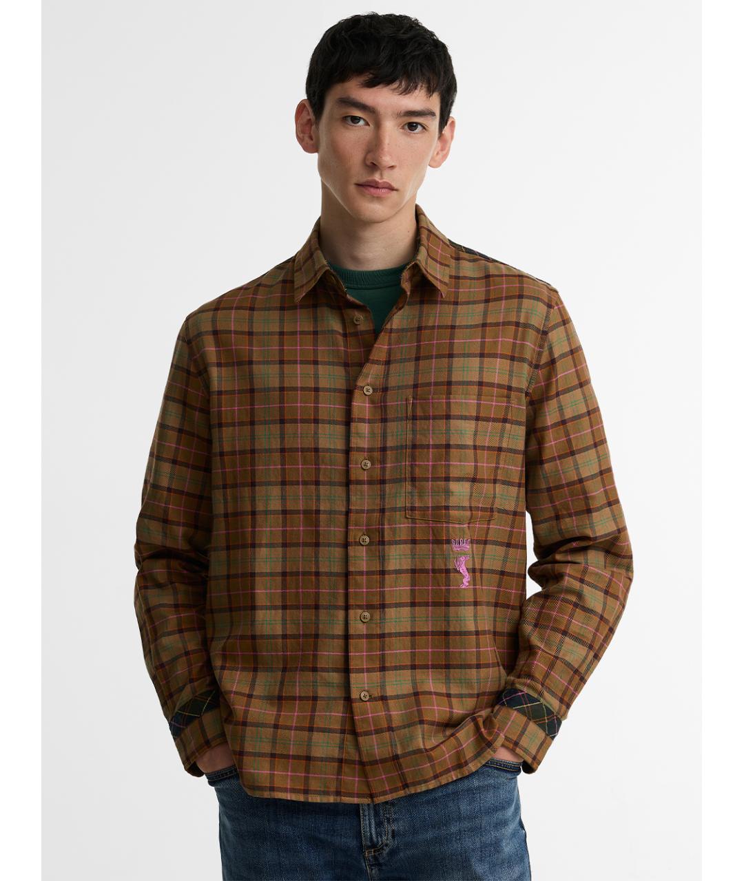BARBOUR Коричневая хлопковая кэжуал рубашка, фото 2