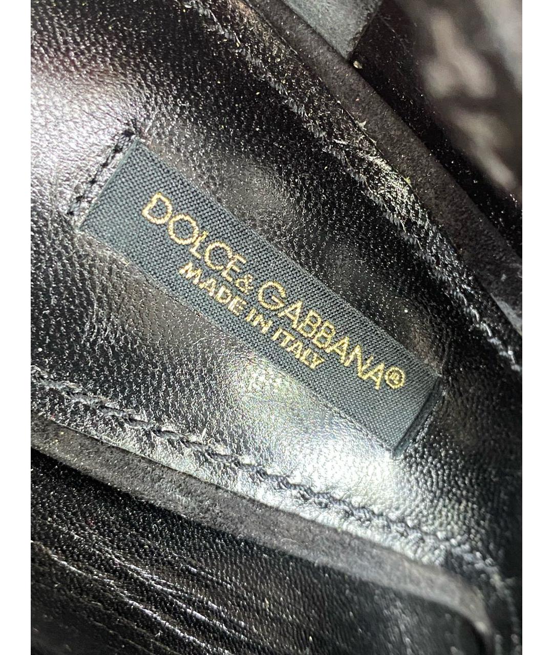 DOLCE&GABBANA Черные кожаные туфли, фото 8
