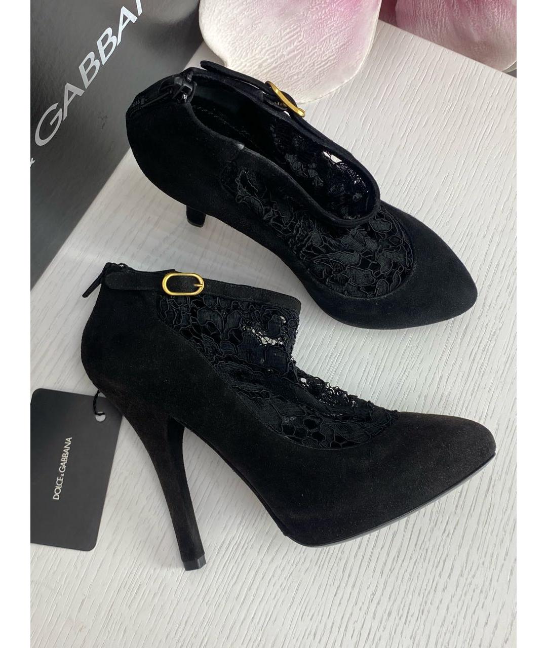 DOLCE&GABBANA Черные кожаные туфли, фото 2
