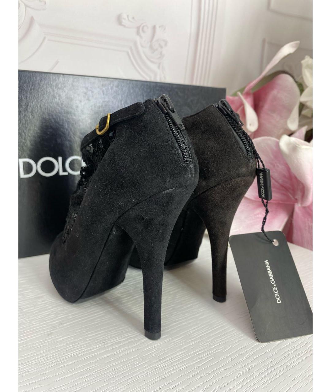 DOLCE&GABBANA Черные кожаные туфли, фото 4