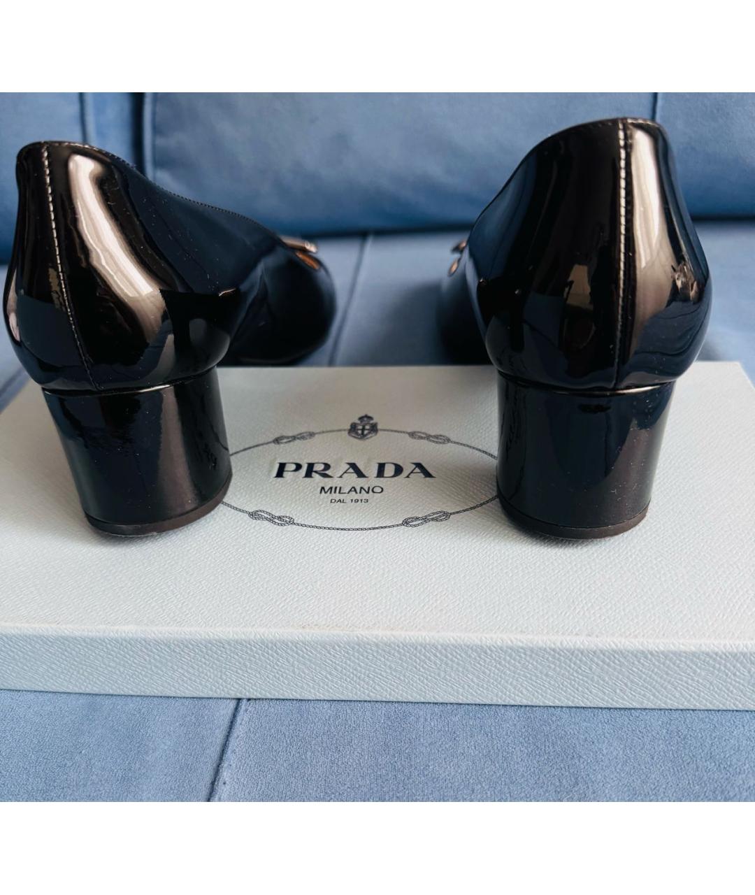 PRADA Черные туфли из лакированной кожи, фото 4