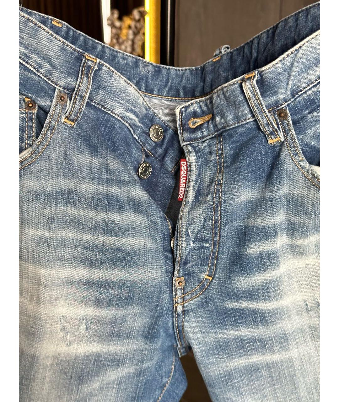 DSQUARED2 Синие прямые джинсы, фото 7