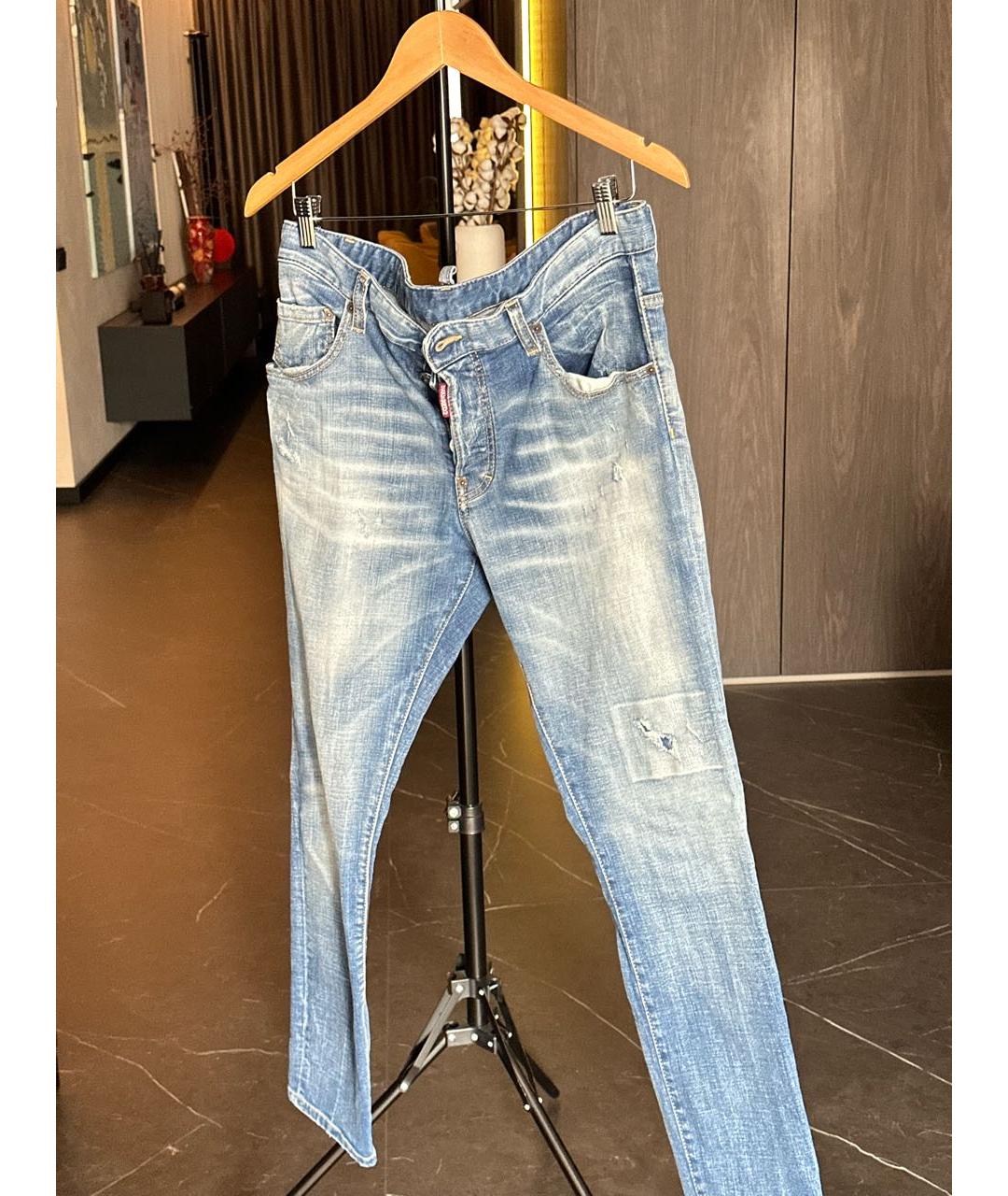 DSQUARED2 Синие прямые джинсы, фото 6