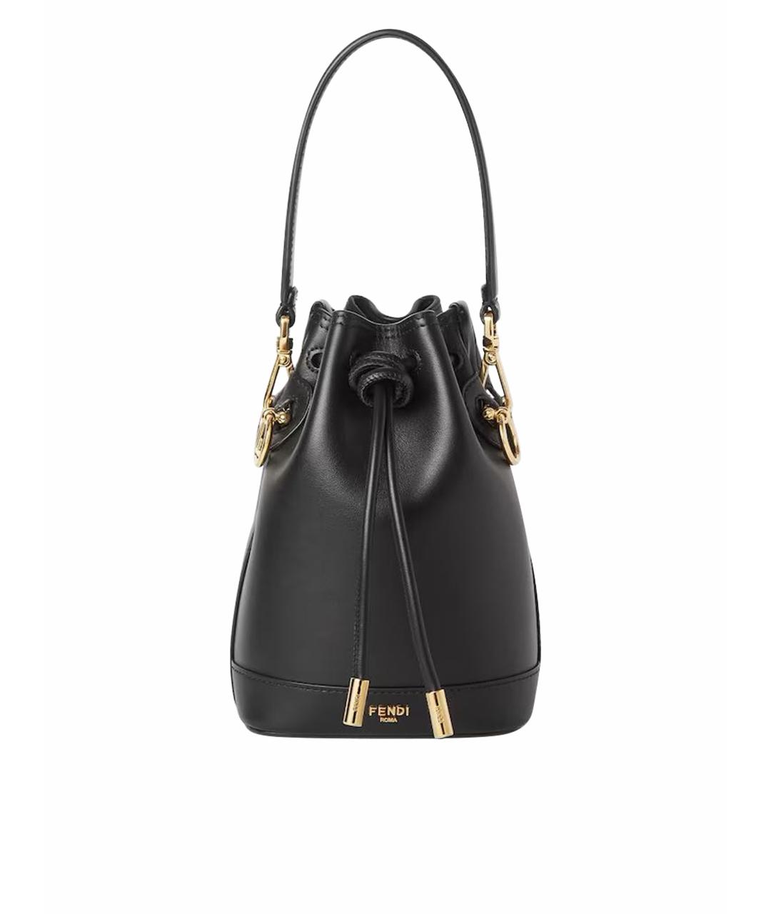 FENDI Черная кожаная сумка тоут, фото 1