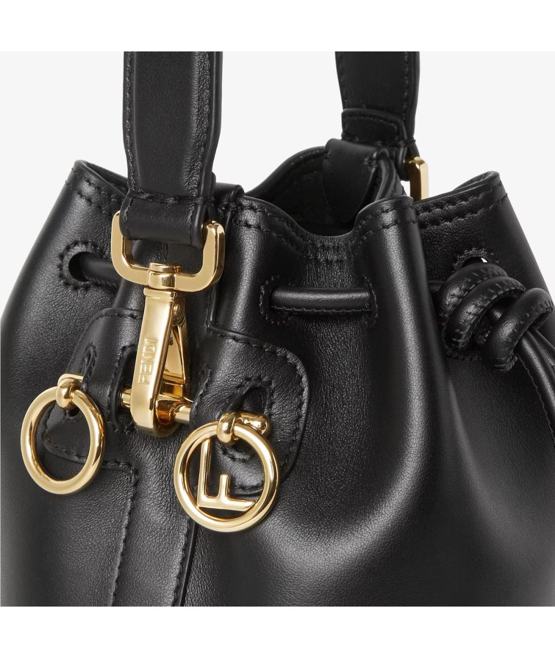 FENDI Черная кожаная сумка тоут, фото 2