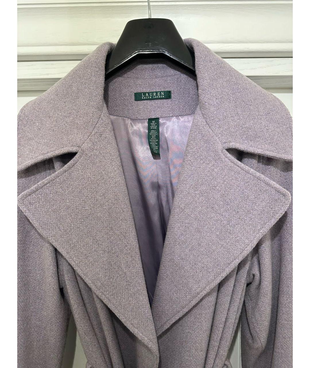 RALPH LAUREN Фиолетовое шерстяное пальто, фото 6