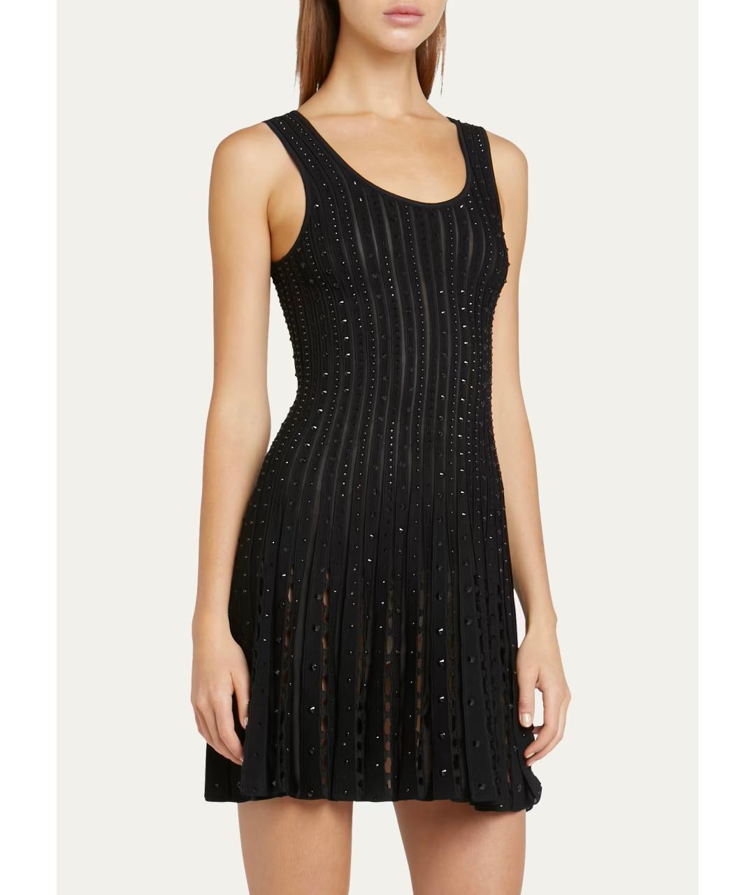 VERSACE Черное вискозное коктейльное платье, фото 2