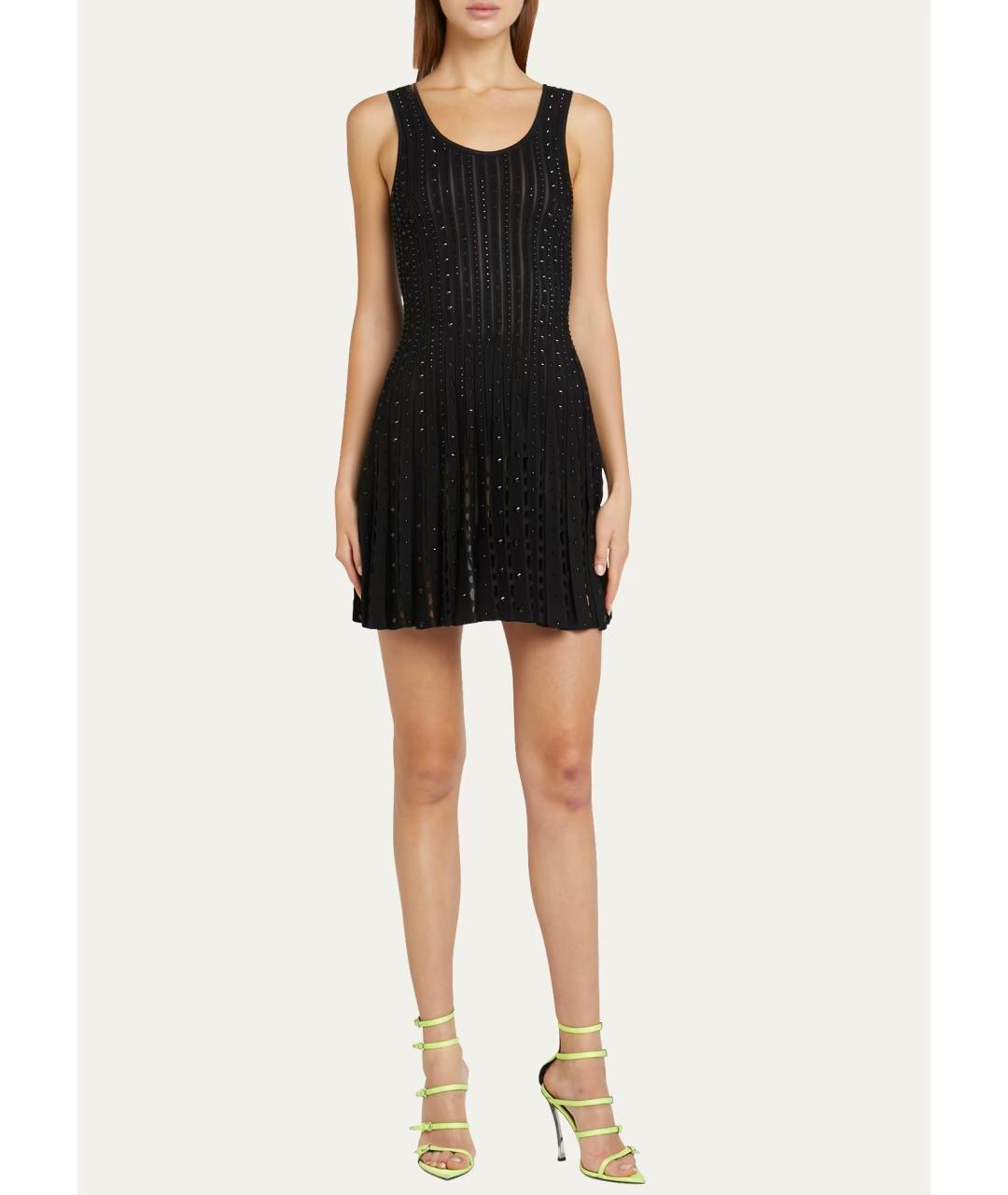 VERSACE Черное вискозное коктейльное платье, фото 3