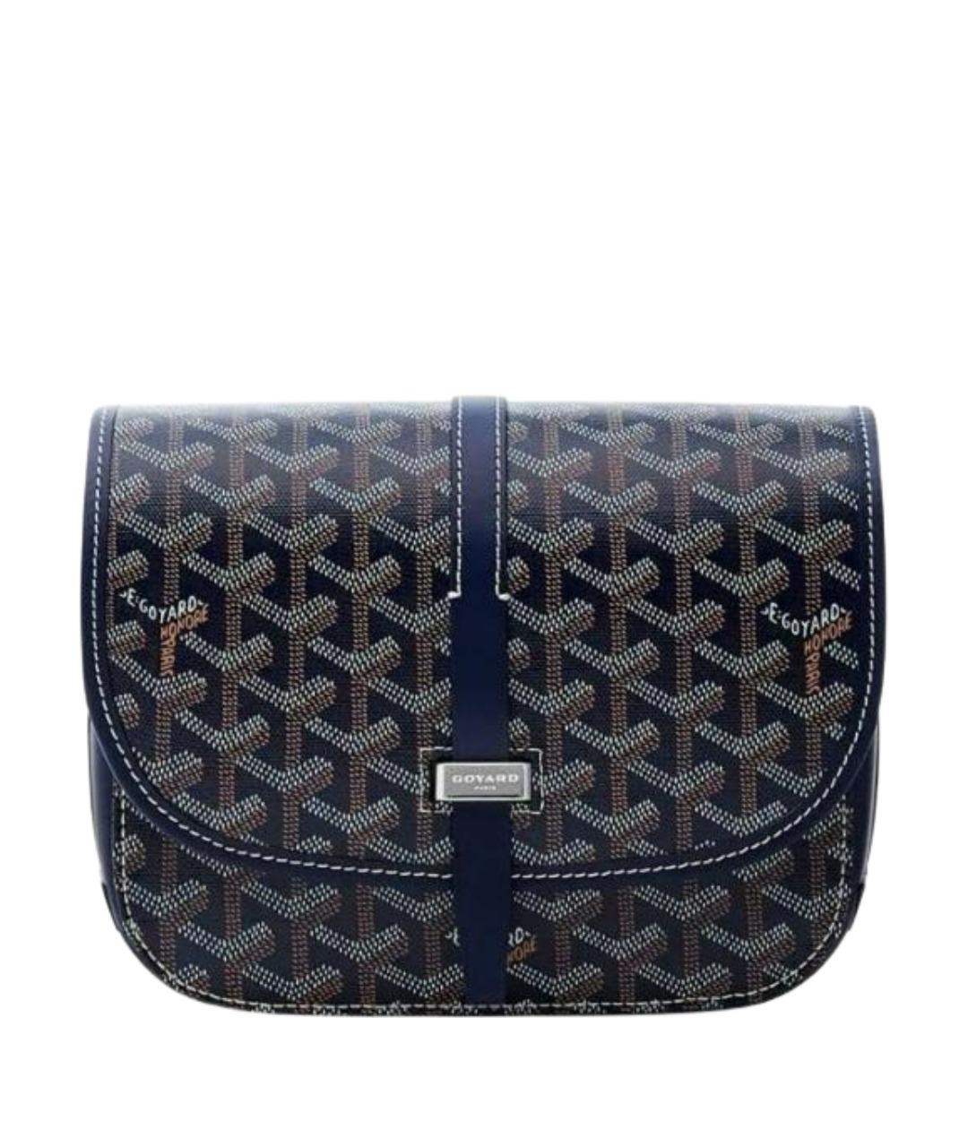 GOYARD Темно-синяя сумка на плечо из канвы, фото 1