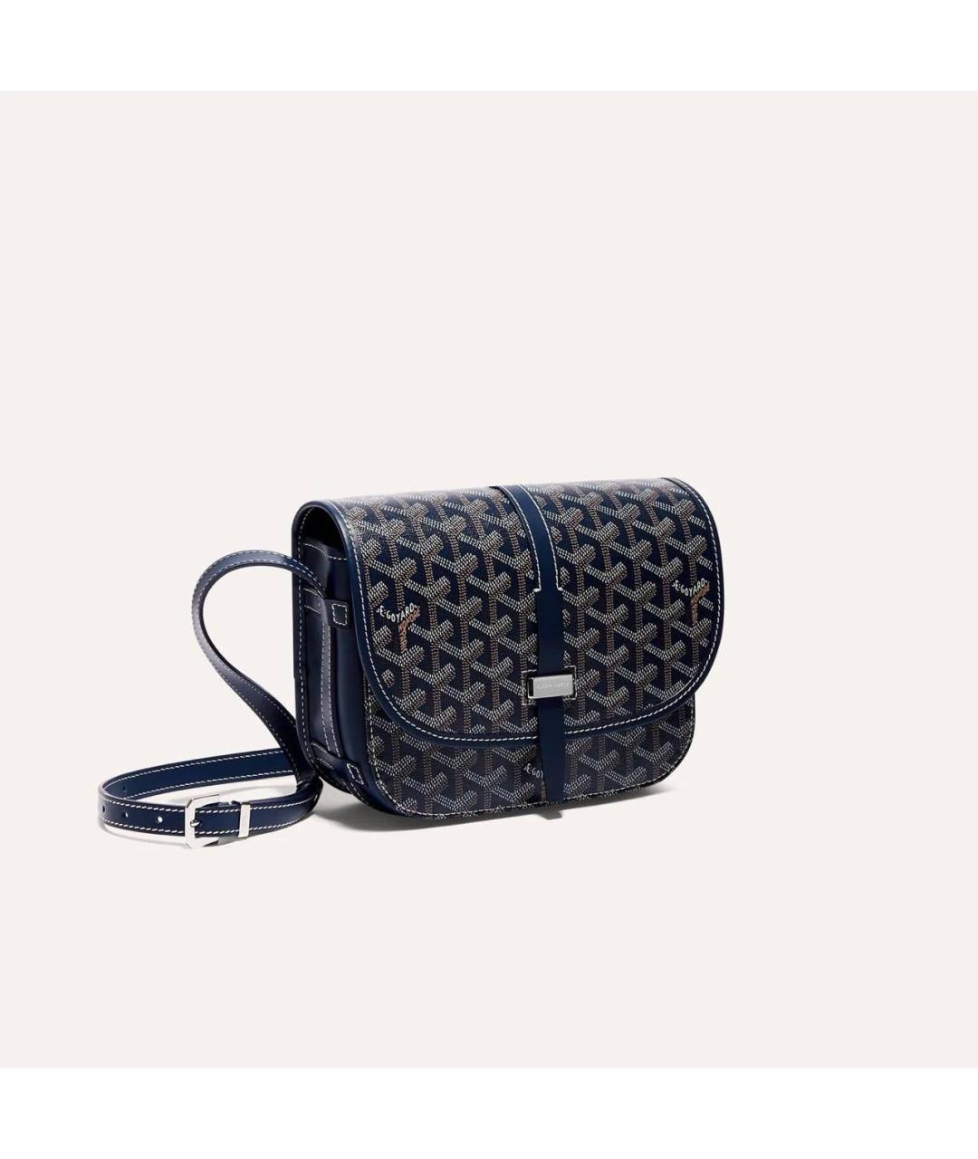 GOYARD Темно-синяя сумка на плечо из канвы, фото 3