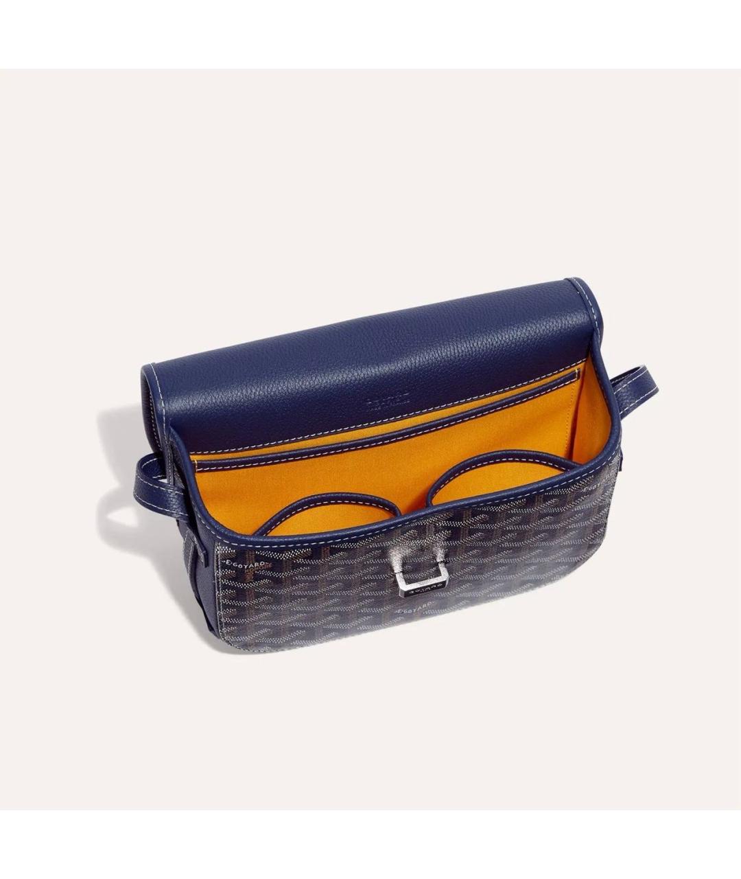 GOYARD Темно-синяя сумка на плечо из канвы, фото 4