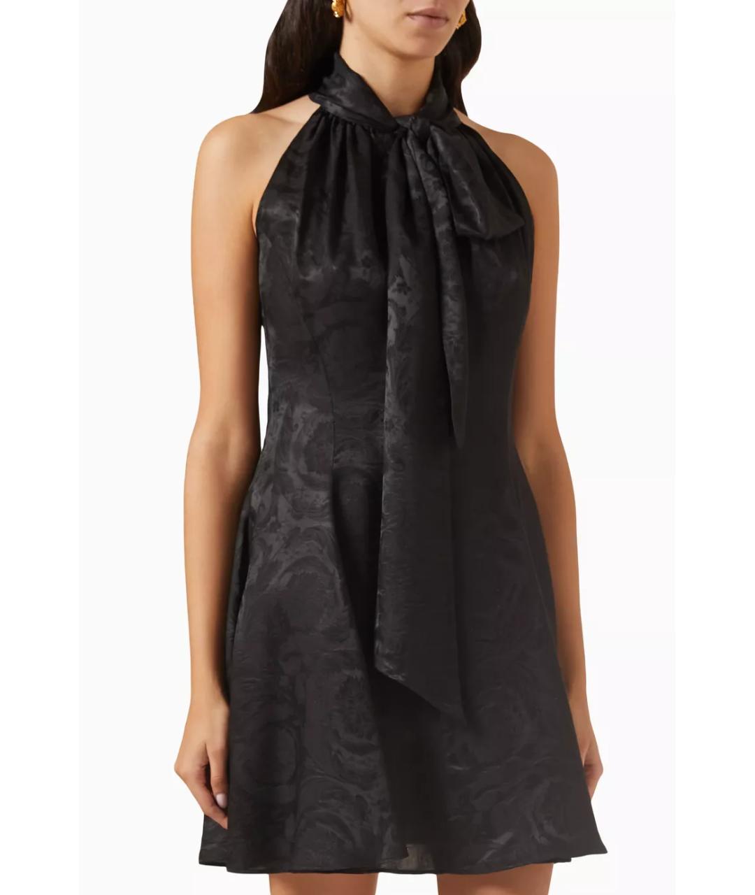 VERSACE Черное вискозное коктейльное платье, фото 5