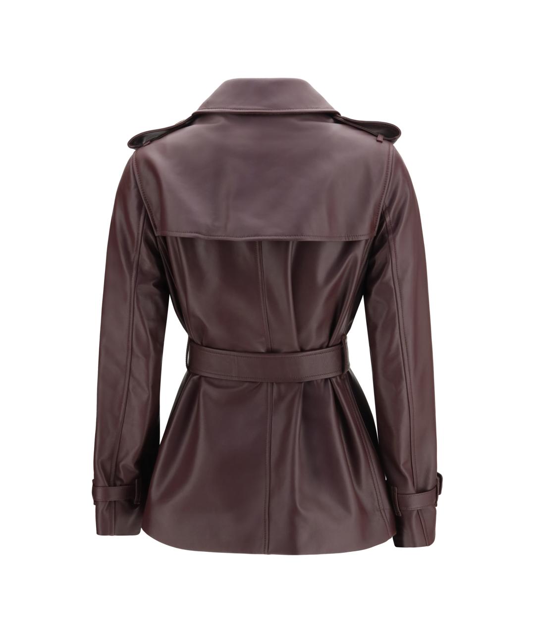 BURBERRY Бордовая кожаная куртка, фото 2