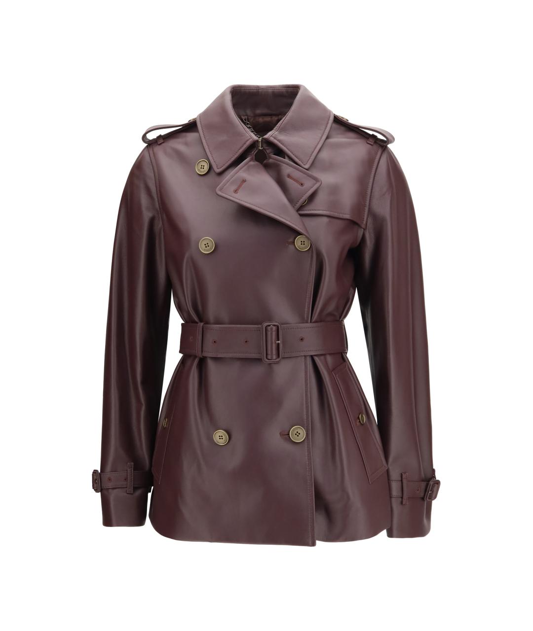 BURBERRY Бордовая кожаная куртка, фото 1