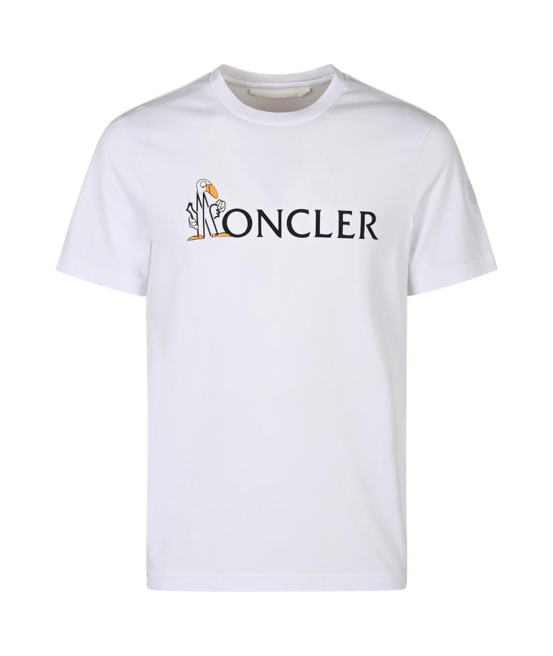 MONCLER Белая хлопковая футболка, фото 1