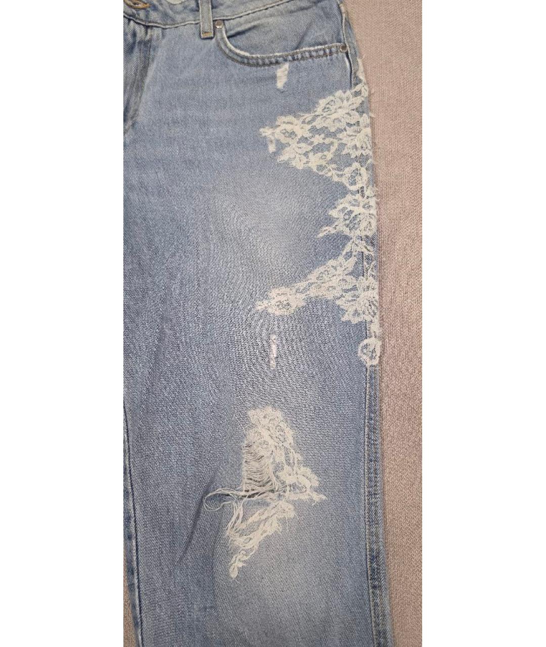 ERMANNO SCERVINO Голубые хлопковые прямые джинсы, фото 5