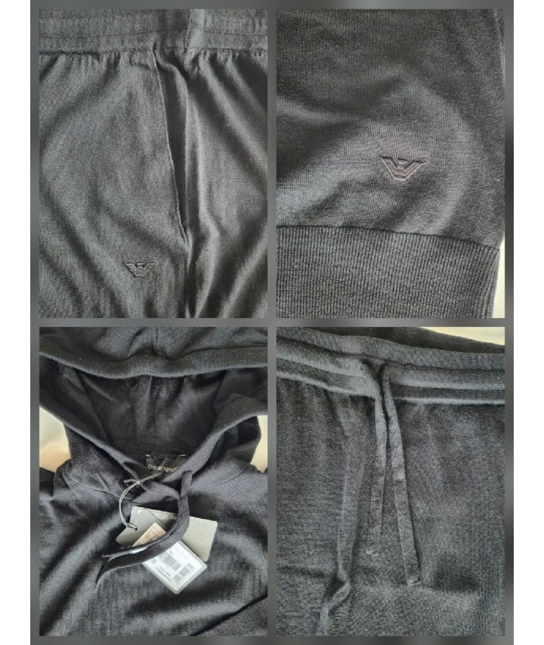 EMPORIO ARMANI Черный шерстяной спортивный костюм, фото 4
