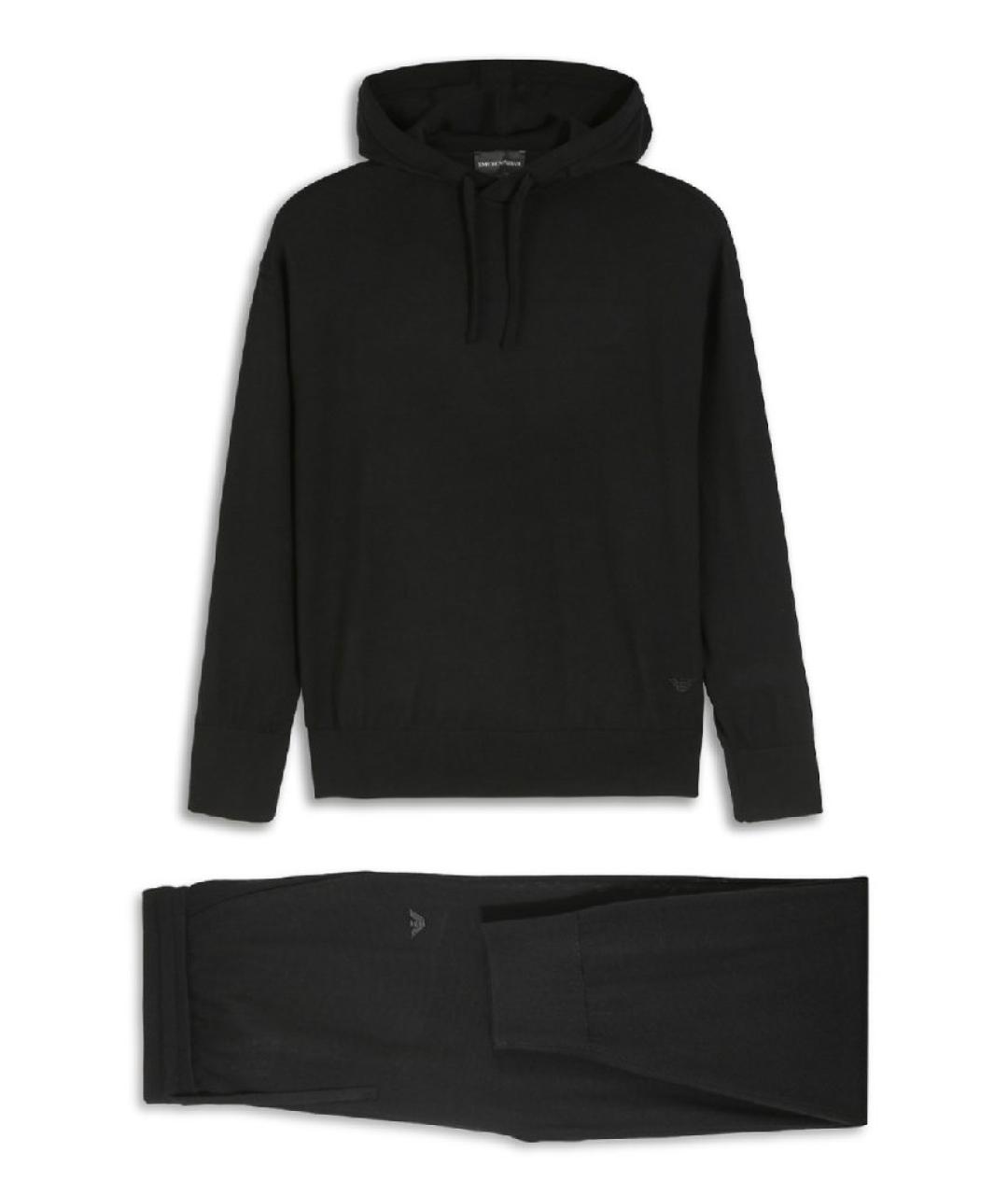 EMPORIO ARMANI Черный шерстяной спортивный костюм, фото 1
