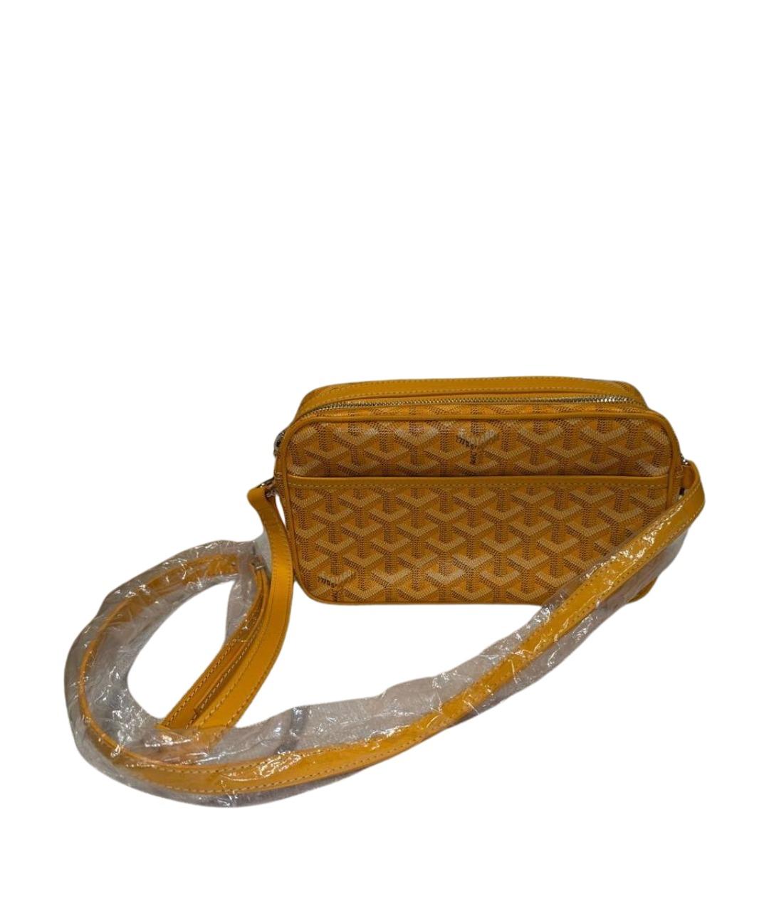 GOYARD Горчичная сумка через плечо из канвы, фото 1