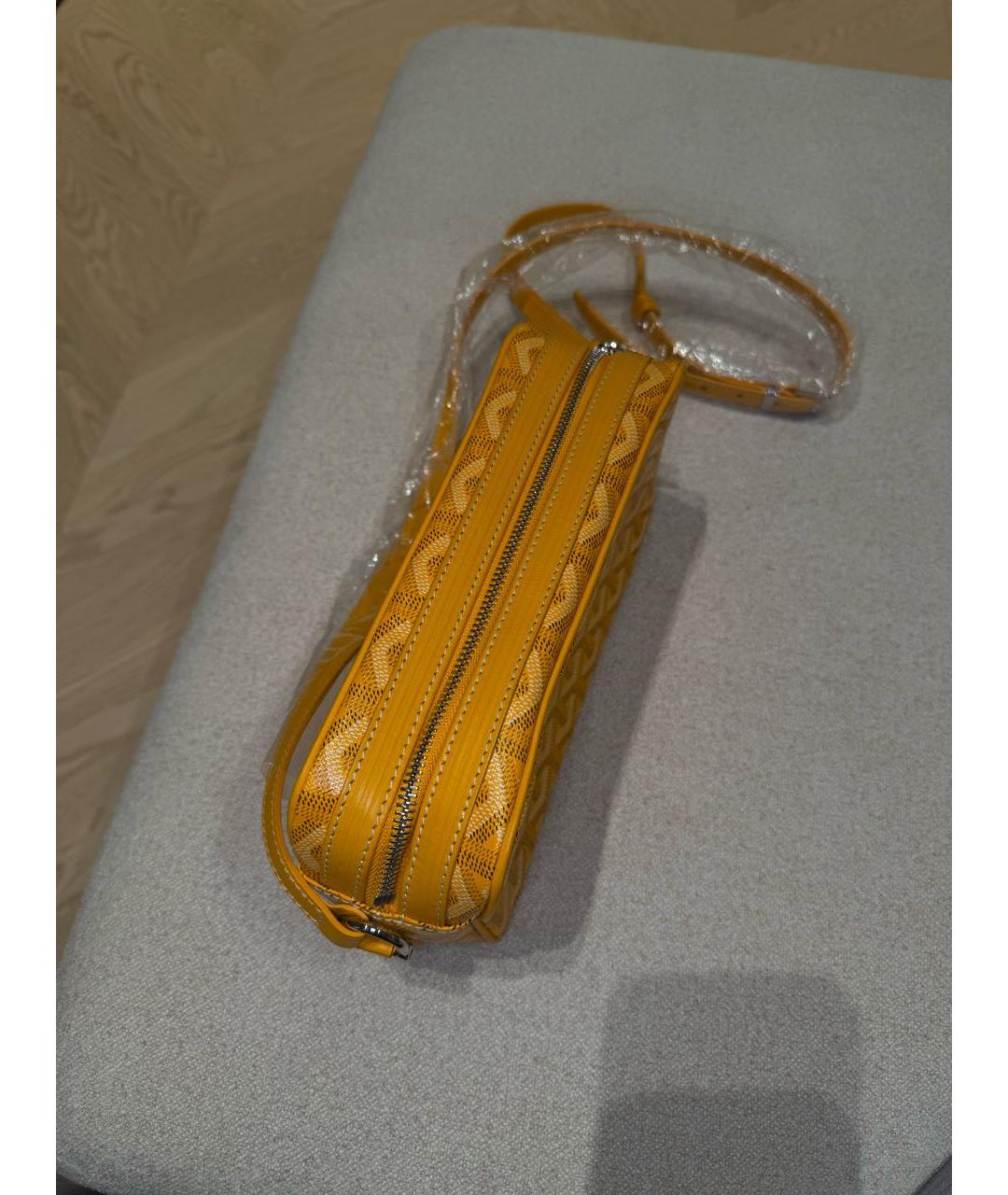 GOYARD Горчичная сумка через плечо из канвы, фото 2