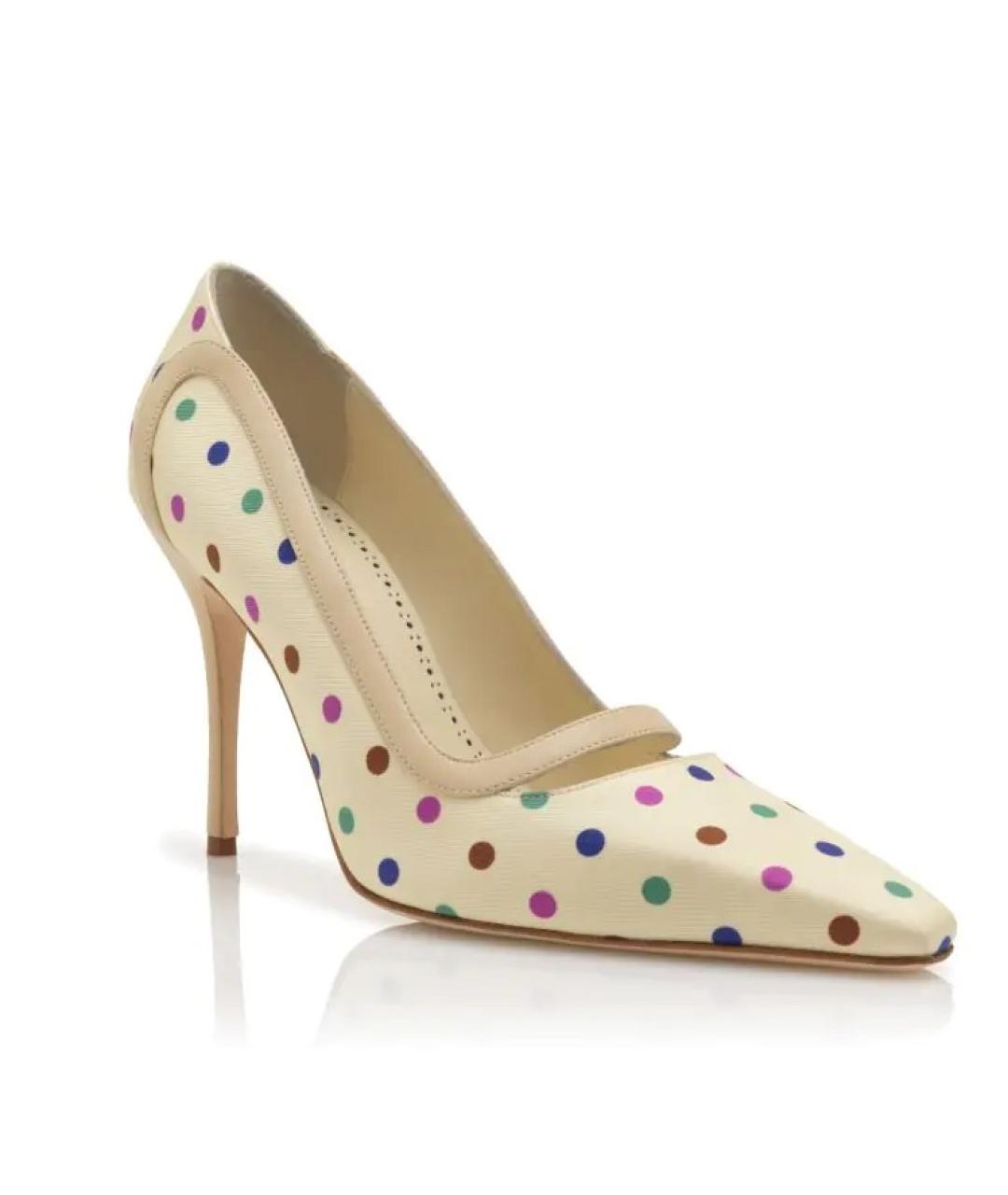 MANOLO BLAHNIK Бежевые кожаные туфли, фото 2
